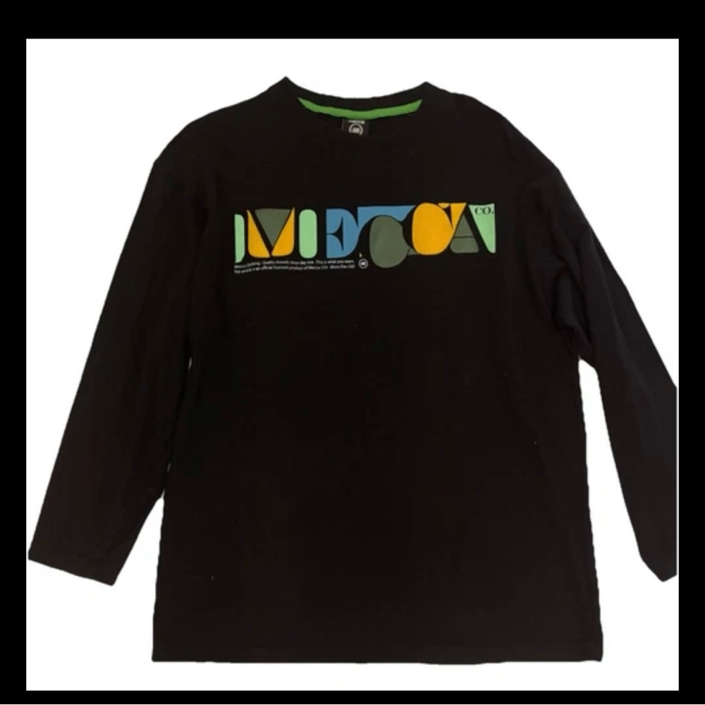 90s Mecca USA Long Sleeve Tee Shirt Black Men’s XL Hip Hop Streetwear